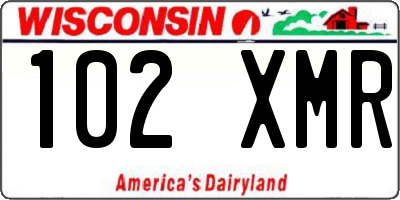 WI license plate 102XMR