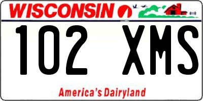 WI license plate 102XMS