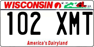 WI license plate 102XMT