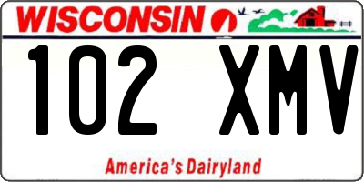 WI license plate 102XMV