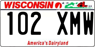 WI license plate 102XMW