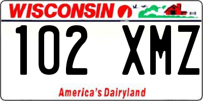 WI license plate 102XMZ