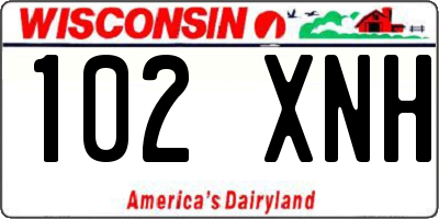 WI license plate 102XNH