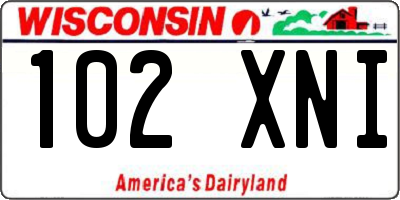 WI license plate 102XNI