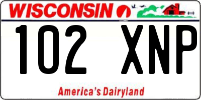 WI license plate 102XNP