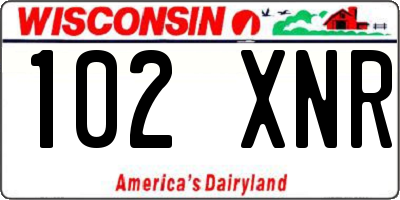 WI license plate 102XNR