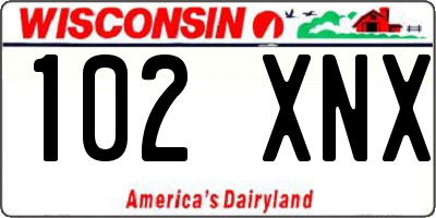 WI license plate 102XNX