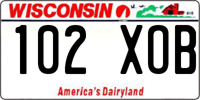 WI license plate 102XOB