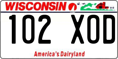 WI license plate 102XOD