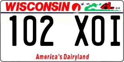 WI license plate 102XOI