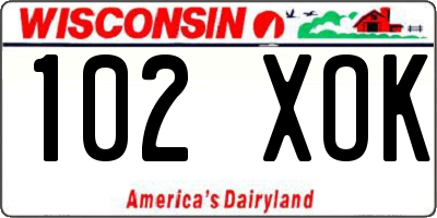 WI license plate 102XOK