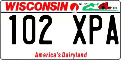 WI license plate 102XPA
