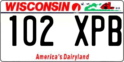 WI license plate 102XPB