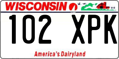 WI license plate 102XPK