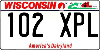 WI license plate 102XPL