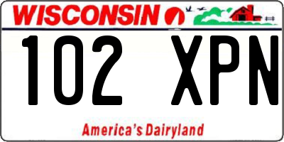 WI license plate 102XPN