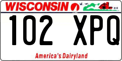WI license plate 102XPQ