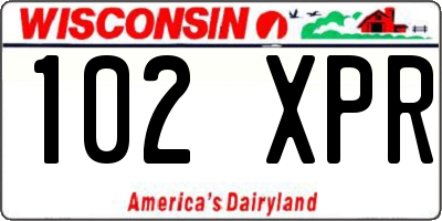 WI license plate 102XPR