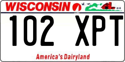 WI license plate 102XPT
