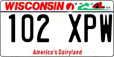 WI license plate 102XPW