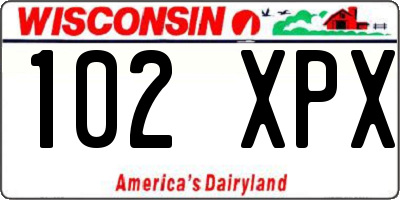 WI license plate 102XPX