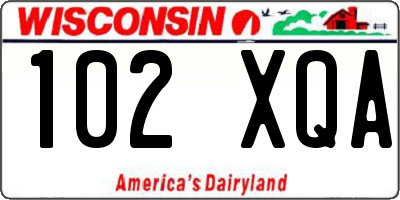 WI license plate 102XQA