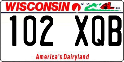 WI license plate 102XQB