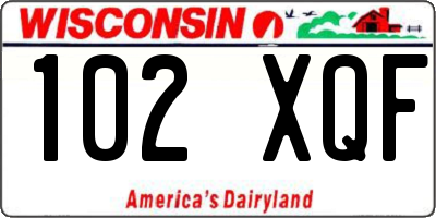 WI license plate 102XQF