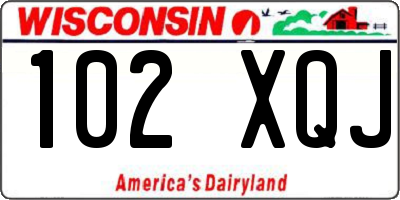 WI license plate 102XQJ