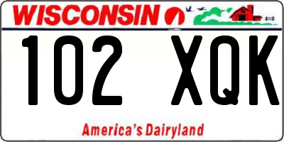 WI license plate 102XQK