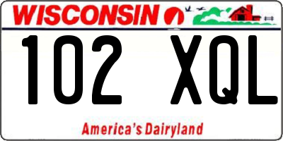 WI license plate 102XQL