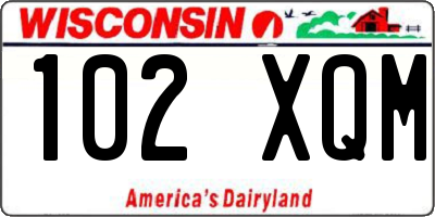 WI license plate 102XQM