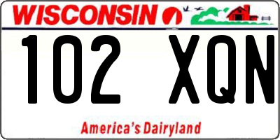 WI license plate 102XQN