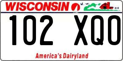 WI license plate 102XQO