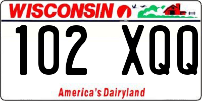 WI license plate 102XQQ