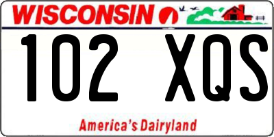 WI license plate 102XQS