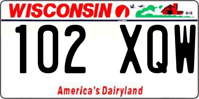 WI license plate 102XQW