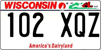 WI license plate 102XQZ