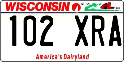 WI license plate 102XRA
