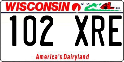 WI license plate 102XRE
