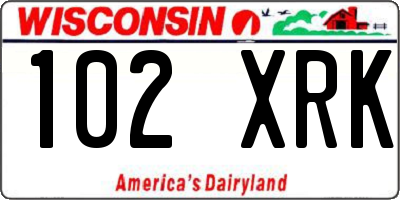 WI license plate 102XRK