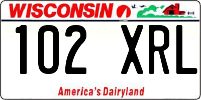 WI license plate 102XRL