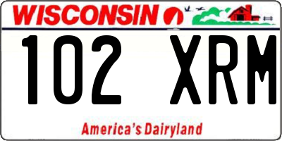 WI license plate 102XRM