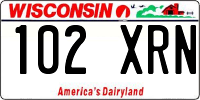 WI license plate 102XRN