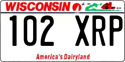 WI license plate 102XRP