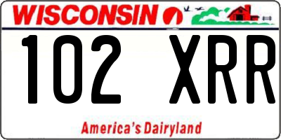 WI license plate 102XRR