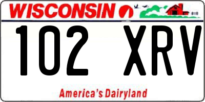 WI license plate 102XRV
