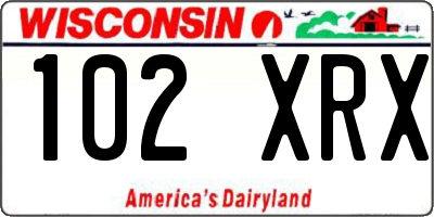 WI license plate 102XRX