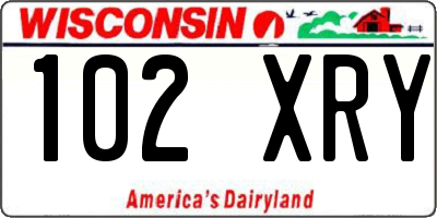 WI license plate 102XRY