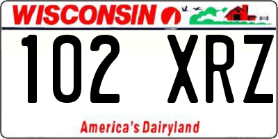 WI license plate 102XRZ